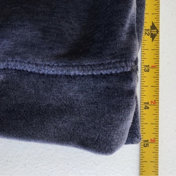 Westbound Velour Kangaroo Pocket Side Slit Bottom Dusty Blue Gray Women's Large - Picture 7 of 12